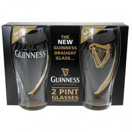 Guinness Embossed Gravity 2 pack Glass Set
